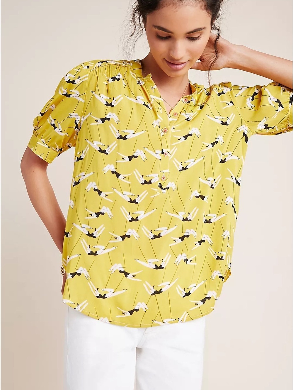 Anthropologie Emily Isabella Robina Henley Blouse [COPY]